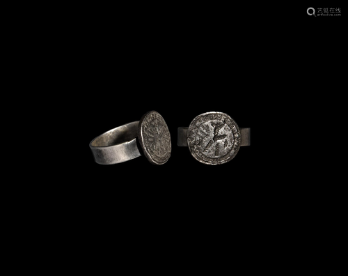 Medieval Silver Ring with Bird