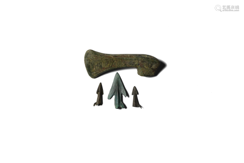 Bronze Age Votive Axehead and Arrowhead Group