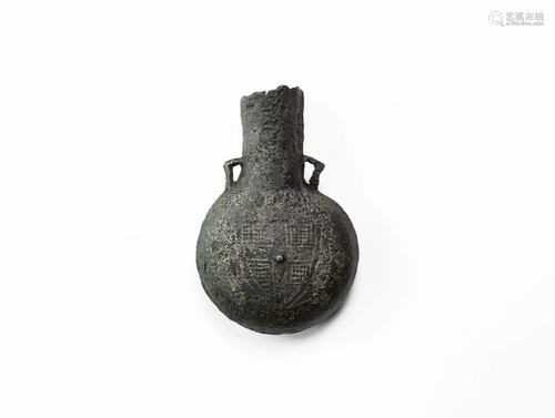 Medieval Heraldic Pilgrim's Holy Water Ampulla