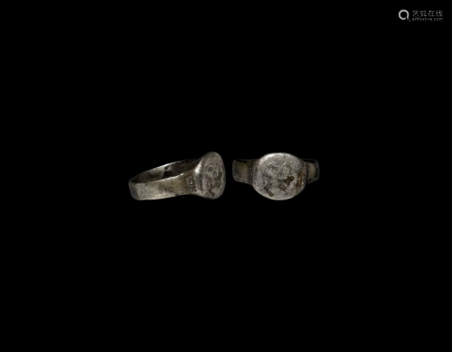 Medieval Silver Ring with Quatrefoil