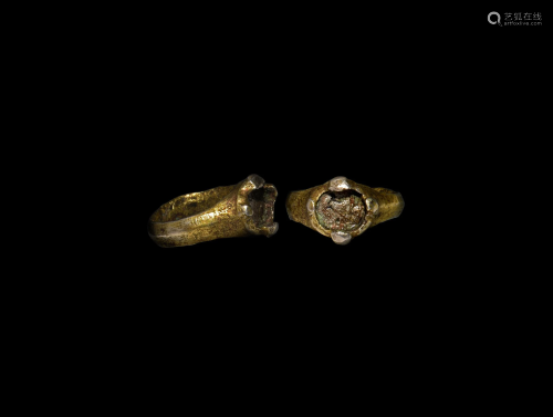 Medieval Silver Gilt Ring
