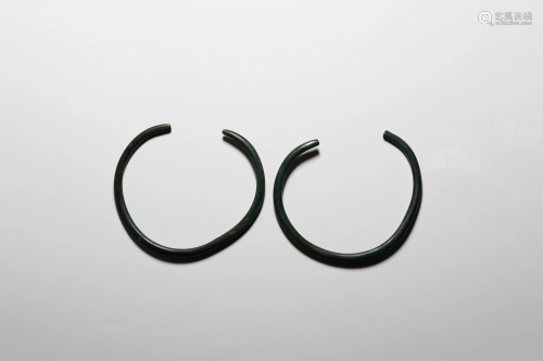 Bronze Age Decorated Arm Ring Pair