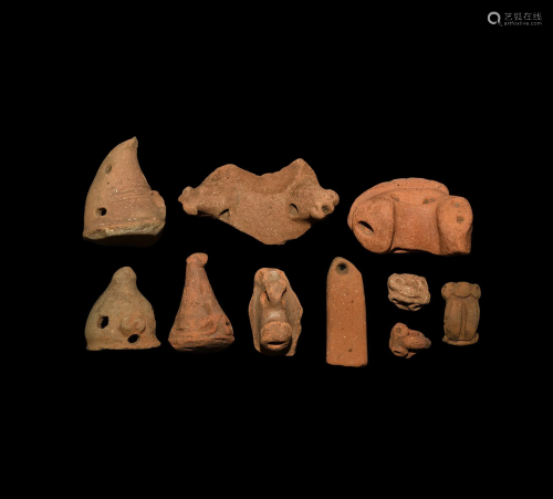Pre-Columbian Copan Decorated Pot Handle and Pot…