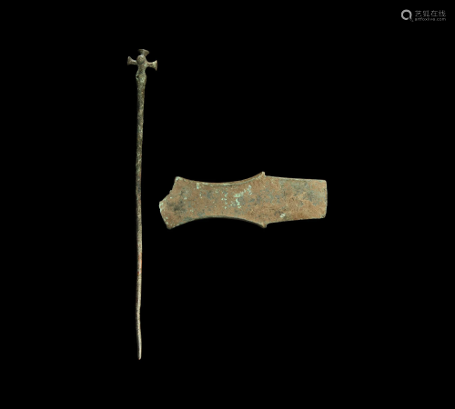 Bronze Age Cloak Pin and Flat Axe