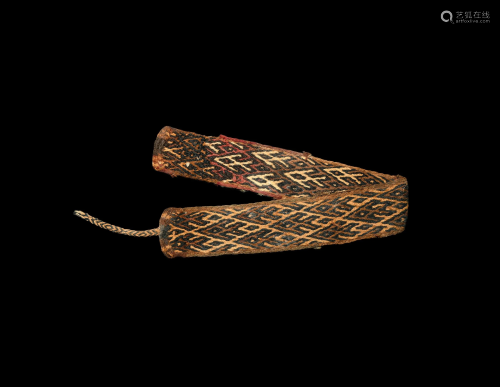 Pre-Columbian Inca Woven Fabric Slingshot
