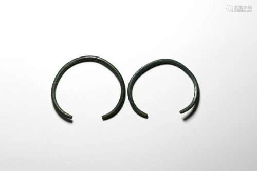 Bronze Age Decorated Arm Ring Pair