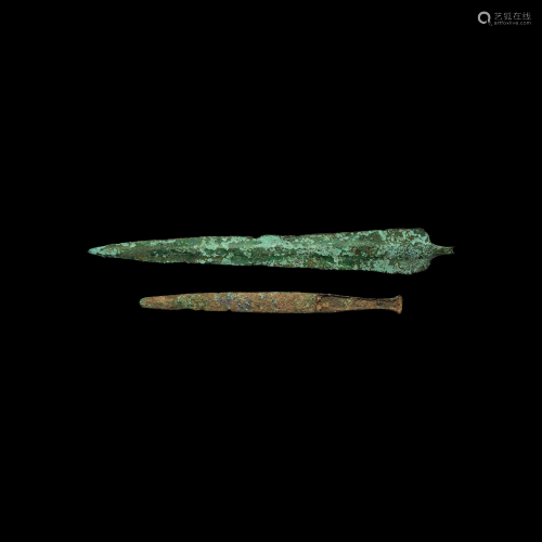 Western Asiatic Luristan Dagger and Short Sword