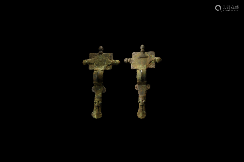 Anglo-Saxon Cruciform Brooch Pair