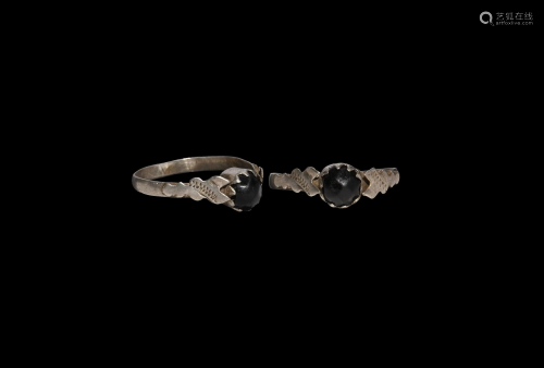 Post Medieval Silver Ring with Gemstone