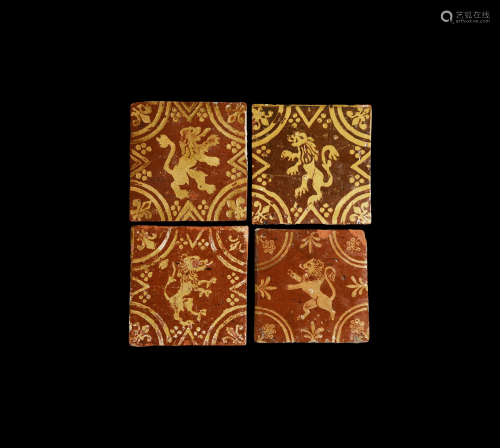 Dutch Glazed Lion Floor Tile Collection