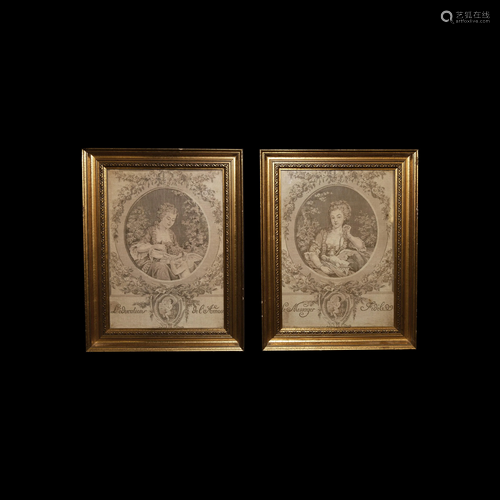 Antique Jacquard Woven Panel Pair