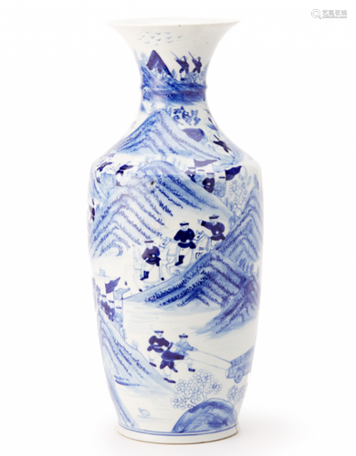 A BLUE AND WHITE PORCELAIN VASE