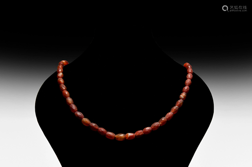 Faceted Carnelian Bead Necklace String