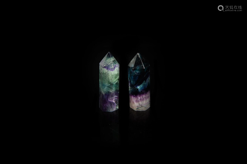 China Fluorite Obelisk Mineral Specimen Pair