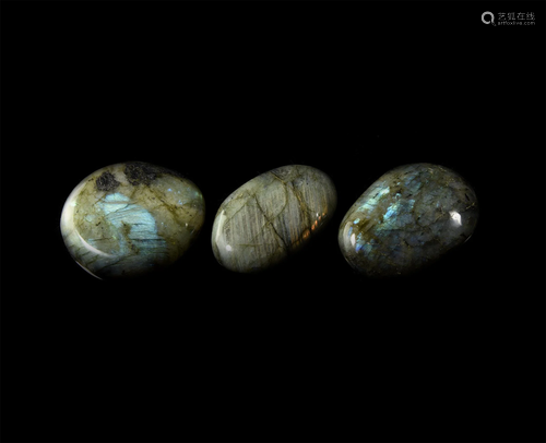 Polished Oval Labradorite Specimen Group