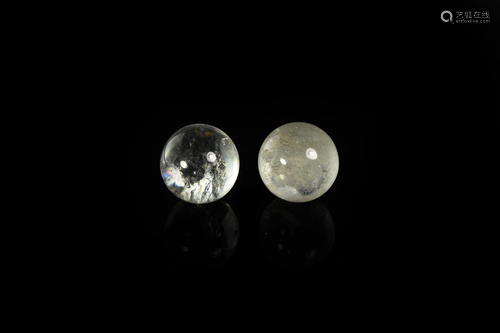 Crystal Ball Mineral Specimen Pair