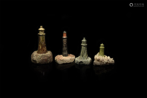 Carved Serpentine Model Lighthouse Collection