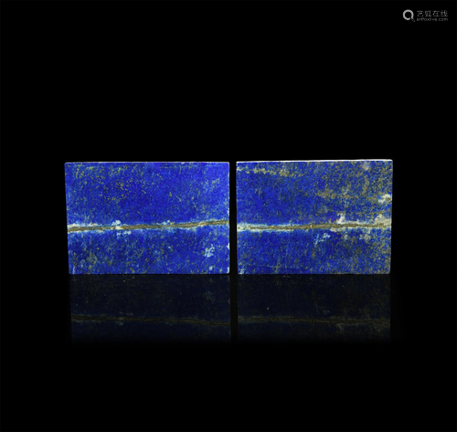 Polished Lapis Lazuli Tile Mineral Specimen Pair