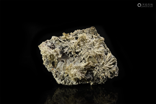 Benstonite on Calcite Crystal Slab Mineral Specimen
