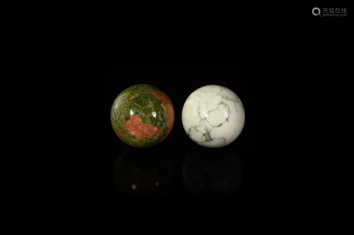 Polished Mineral Sphere Pair