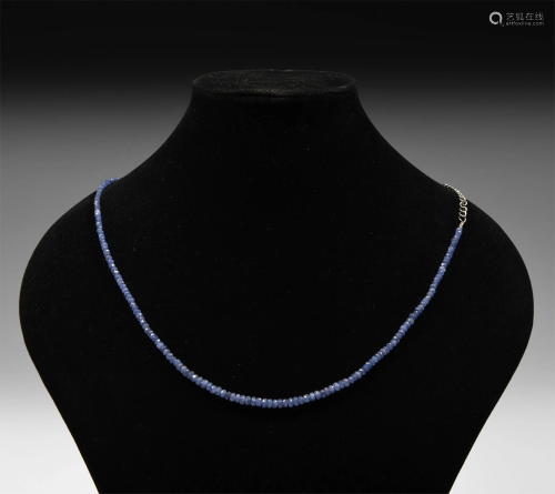 Facetted Blue Sapphire Bead Necklace