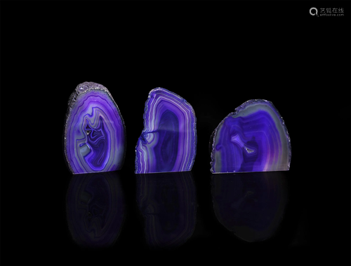 Polished Purple Agate Mineral Specimen Collection