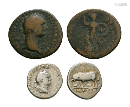 Claudius and Vespasian - As and Denarius [2]