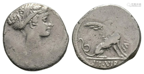 T Carisius - Sphinx Denarius