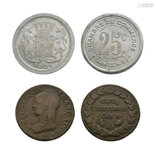 France - Year 8 - 5 Centimes and Amiens Token [2]