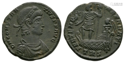 Constantius II - Emperor in Galley Bronze