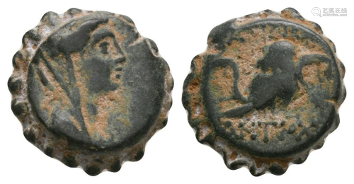 Seleukid - Antiochos - Elephant Head Bronze