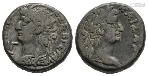 Nero and Tiberius - Alexandria - Portrait Tetradrachm