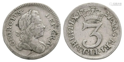 George I - 1721 - Threepence