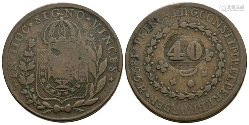 Brazil - 1835 - Countermarked 40 Reis
