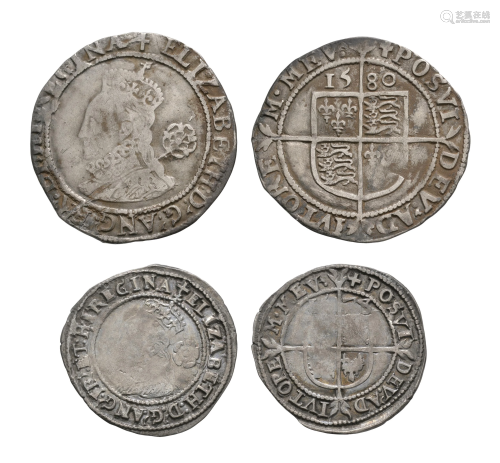 Elizabeth I - 1580/1578 - Sixpence and Threepence [2]