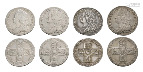 George II - 1746, 1754, 1758 - Sixpences [4]