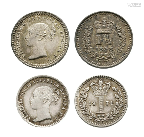Victoria - 1838/1874 - 1 1/2d and Maundy Penny [2]
