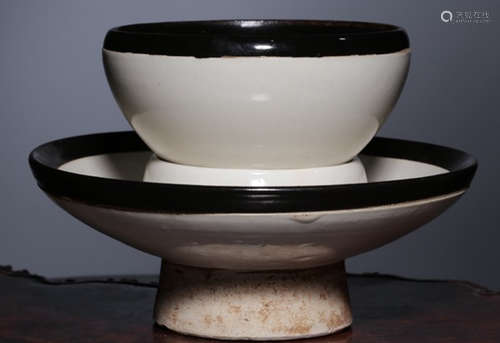 PAIR OF OF CIZHOU YAO GLAZE CUP&SAUCER