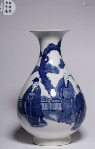 A BLUE&WHITE GLAZE VASE