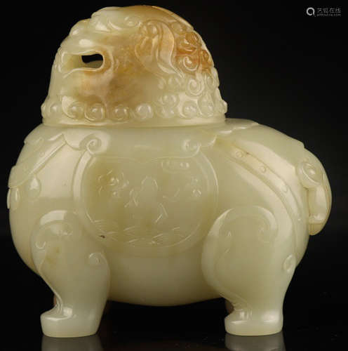 A HETIAN JADE CARVED CENSER