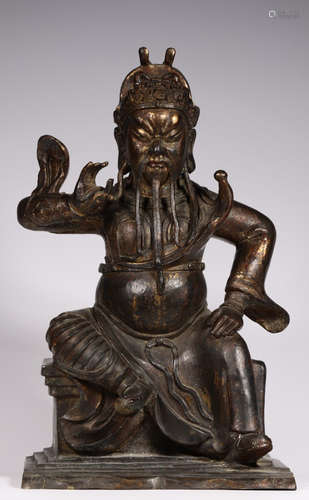 A COPPER CAST GUANGGONG STATUE