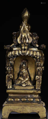 A GILT BRONZE CASTED CENSER