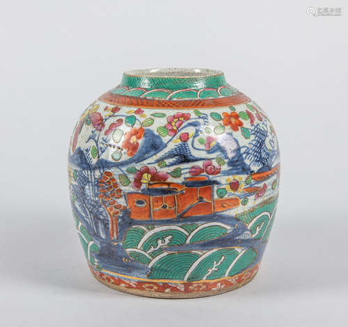 Chinese Old Famille Rose Porcelain Jar