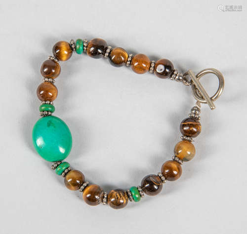 Turquoise & Tiger Eye Stone Bracelet