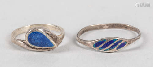 Group Of Dainty Navajo Lapis Rings