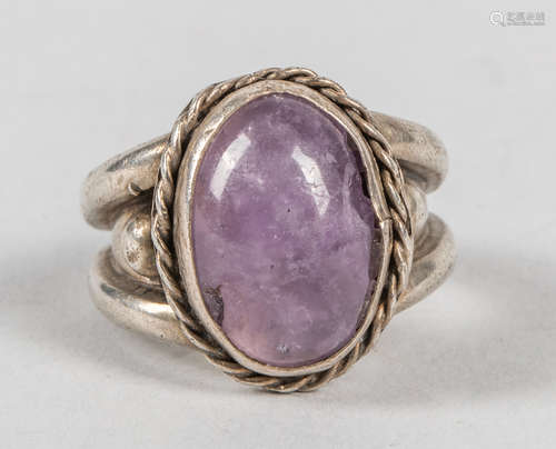 Lg Sterling Silver Lavender Stone Ring