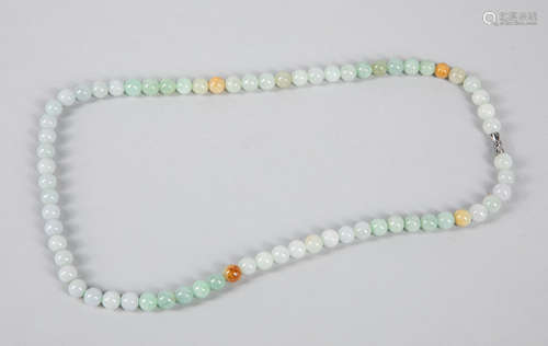 Chinese Export Jade Jadeite Stone Necklace