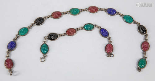 Collectible Vintage Silver Necklace with Gem Stone