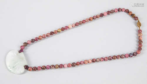 Chinese Export Antique Ruby & Jadeite Necklace