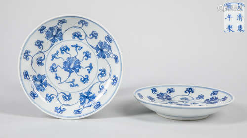 Pairs of Chinese Blue & White Porcelain Plates